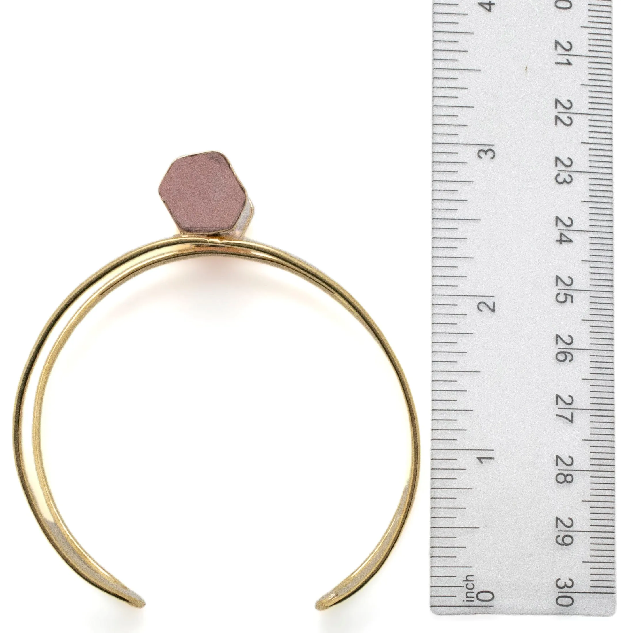 Double Terminated Rose Quartz Cuff Bracelet