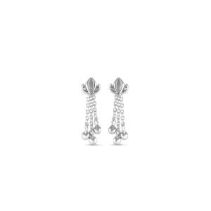 Dual Tassel Earring Short - Sterling Silver