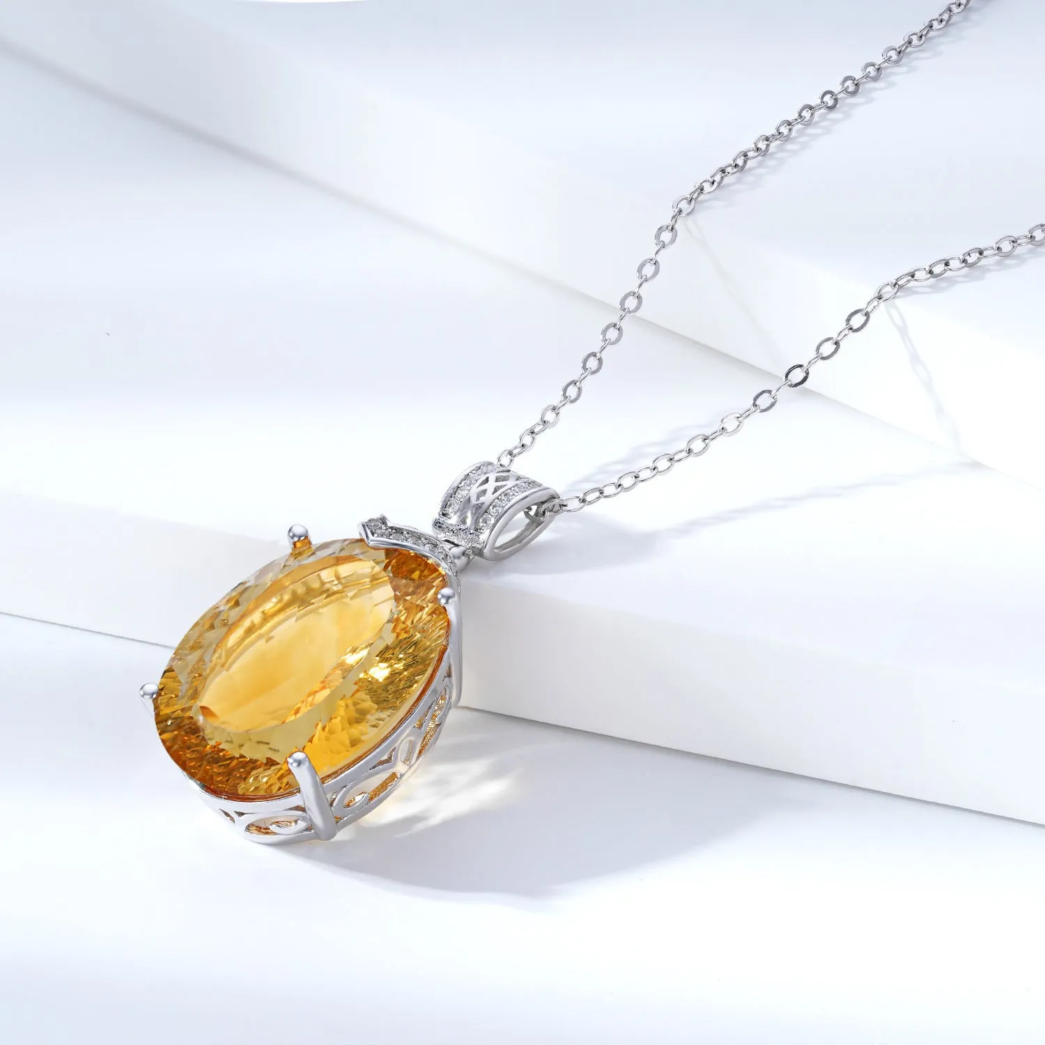 Elegant Natural Citrine Pendant Light Luxury