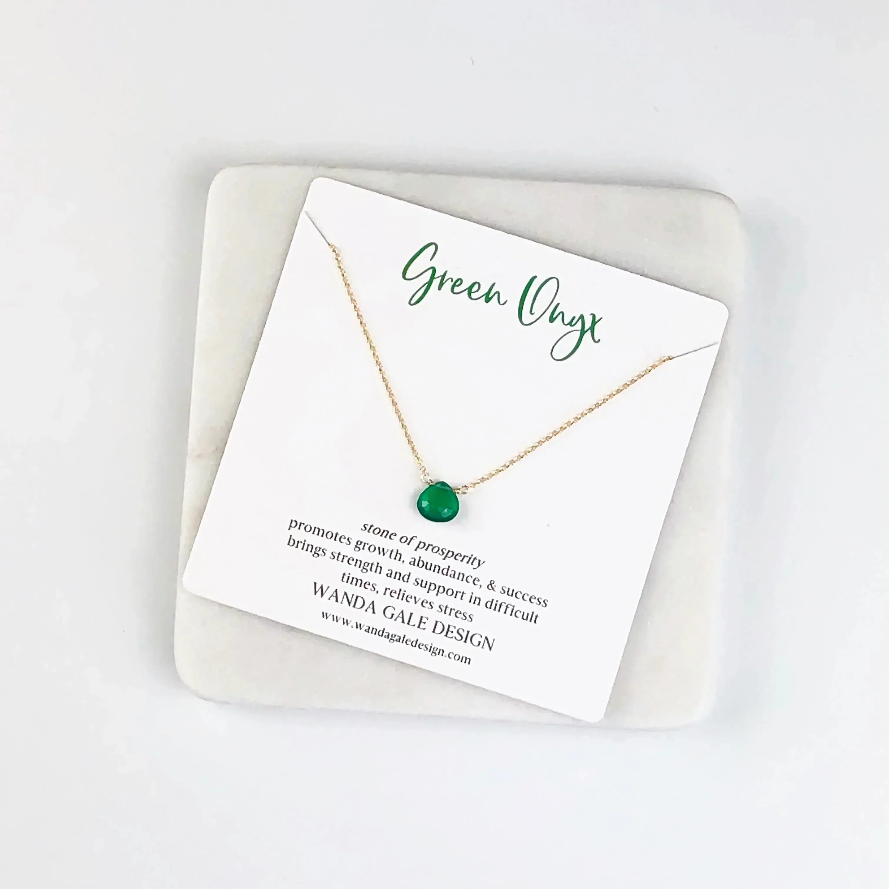 Energy stone necklace - Green Onyx