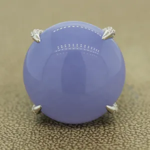 Fine Chalcedony Sapphire Diamond Gold Cocktail Ring