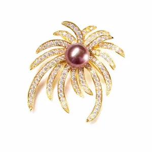 FIREWORK CELEBRATION EDISON PEARL BROOCH