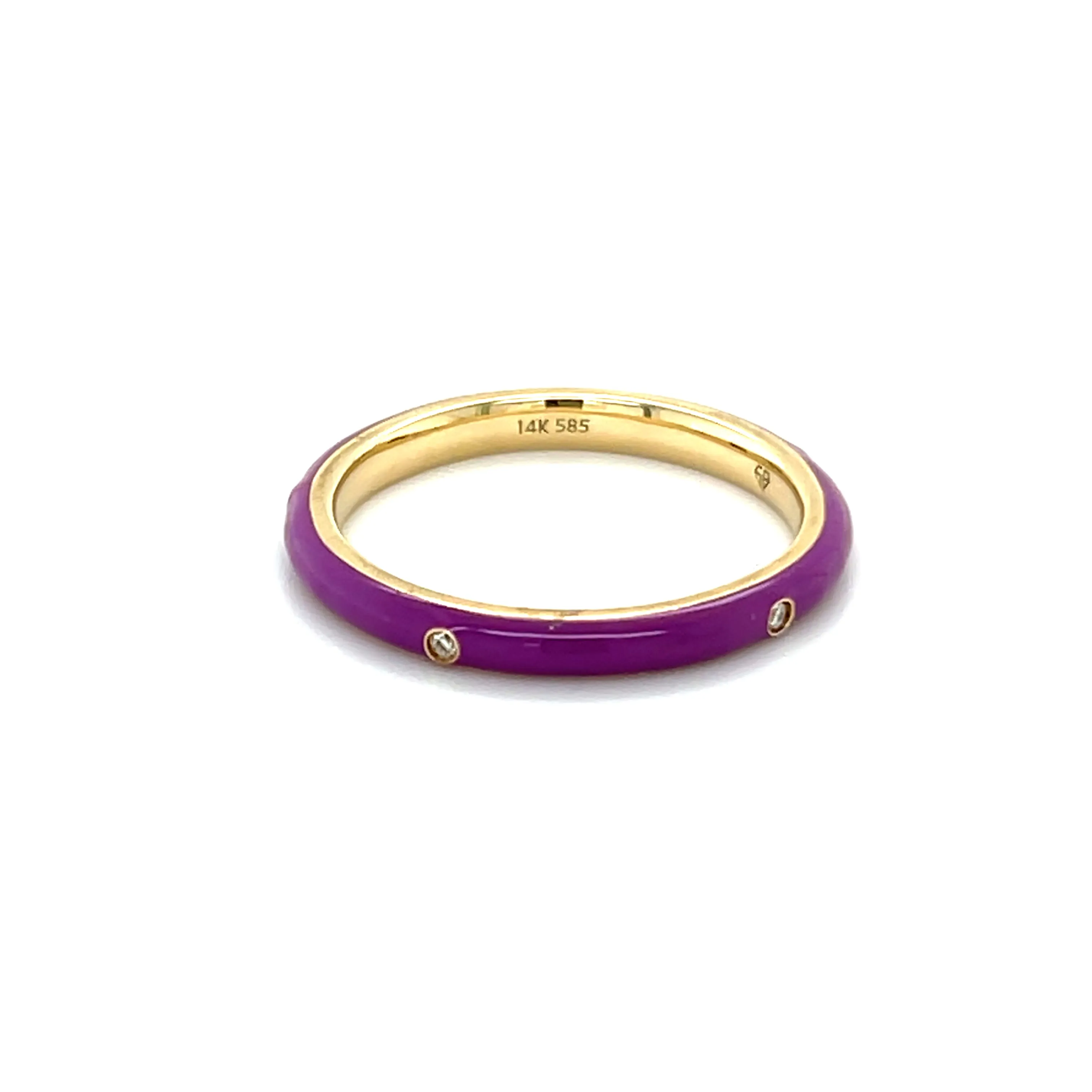 Five Diamonds Enamel Stack Ring