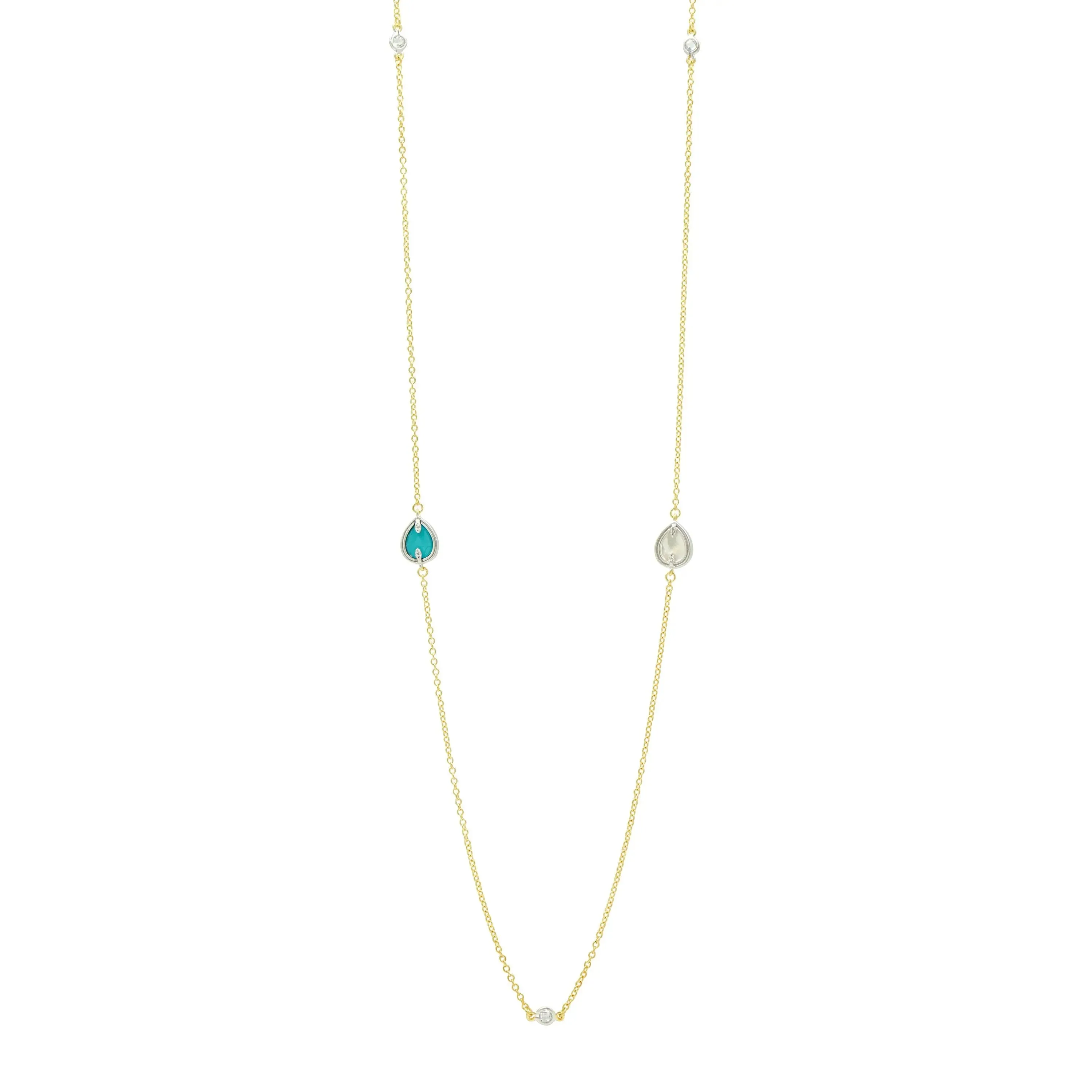 Fleur Bloom EMPIRE Turquoise Station Necklace