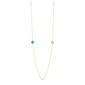 Fleur Bloom EMPIRE Turquoise Station Necklace