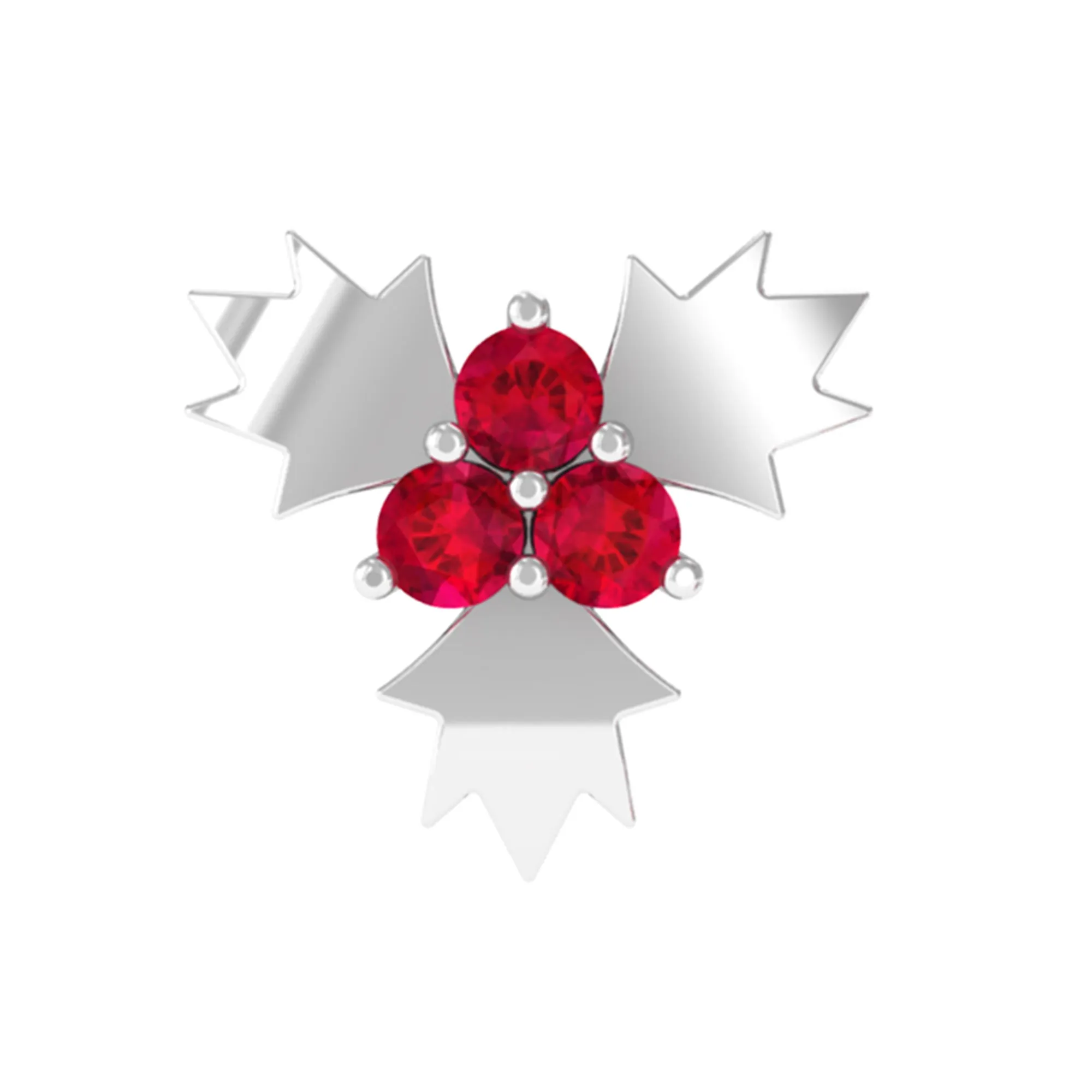 Flower Ruby Christmas Holly Earring for Cartilage Piercing