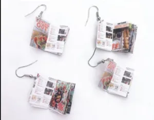 Food Magazine Earrings | Magazine Dangle Earrings