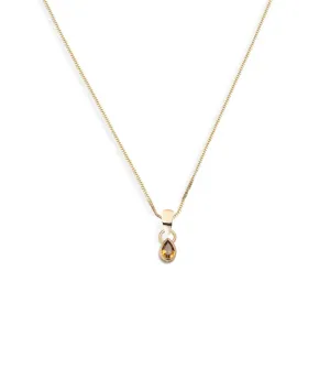 Forever & Always a Pair Yellow Citrine - Love : Fine Diamond Cut Curb Necklace