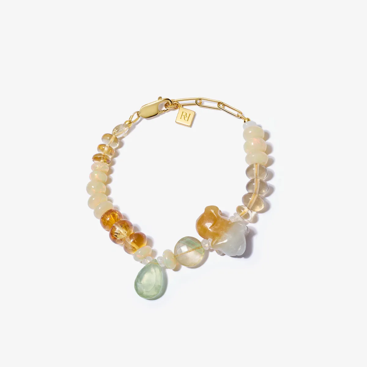 FORTUNE JADE & OPAL, CITRINE CANDY BEAD BRACELET