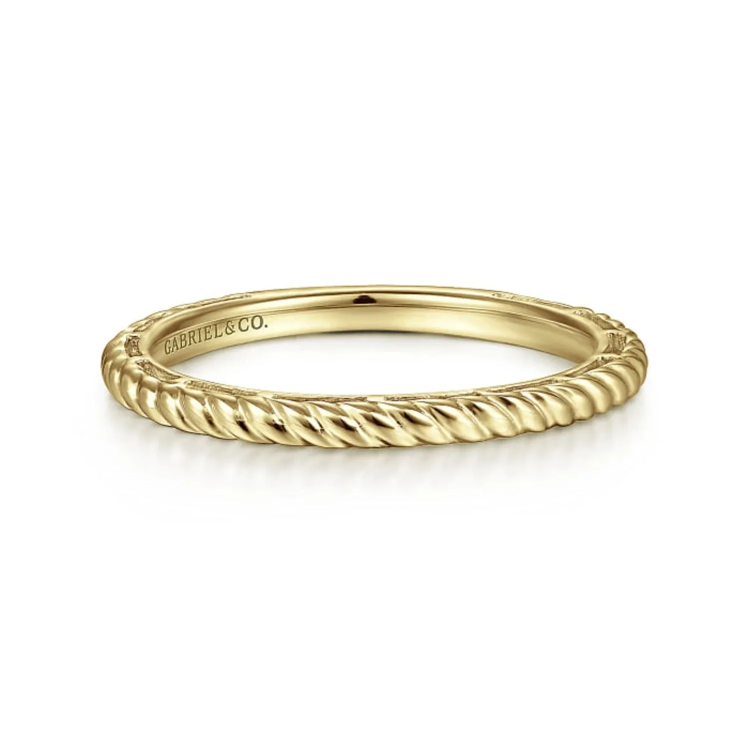 Gabriel & Co. Rope Texture Stackable Ring