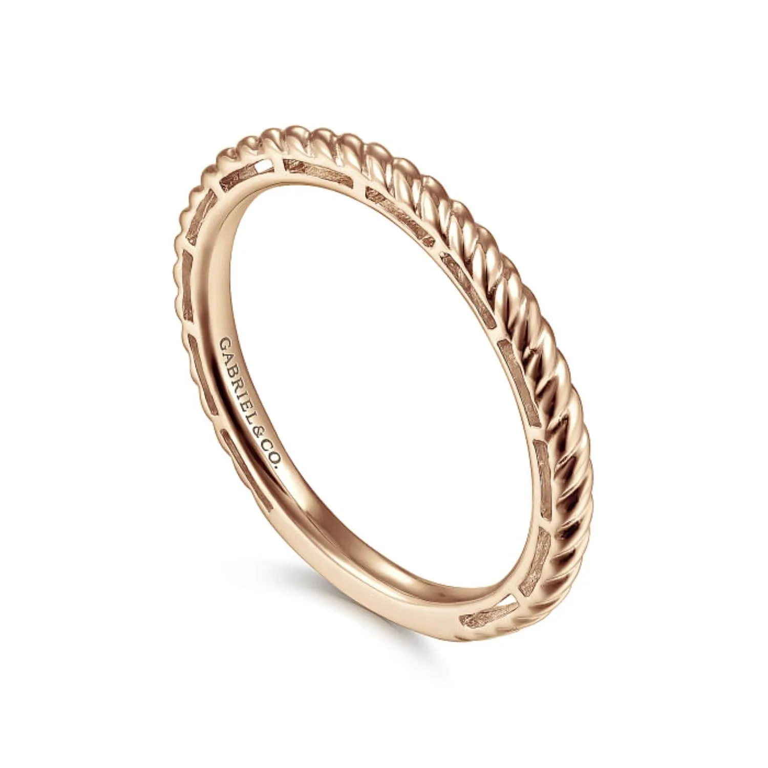 Gabriel & Co. Rope Texture Stackable Ring