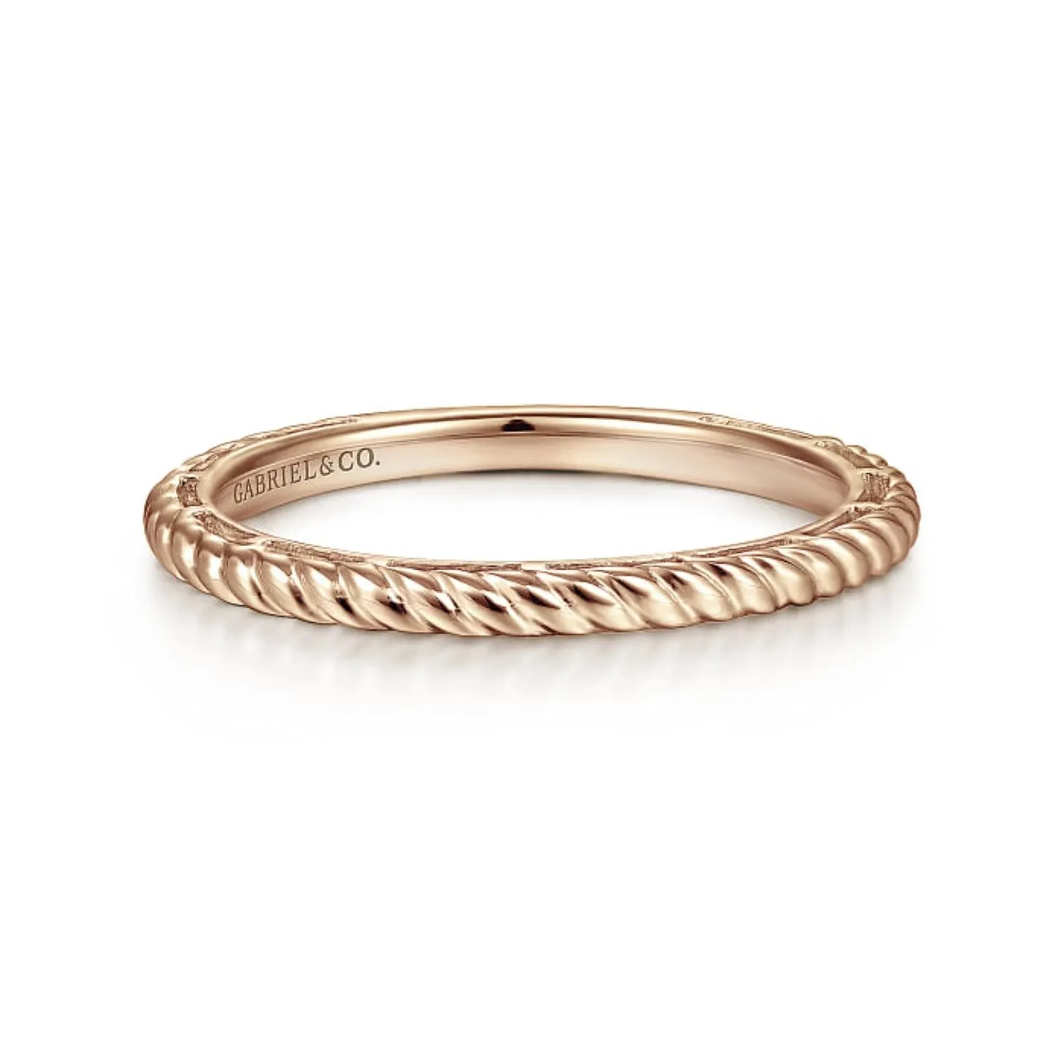 Gabriel & Co. Rope Texture Stackable Ring