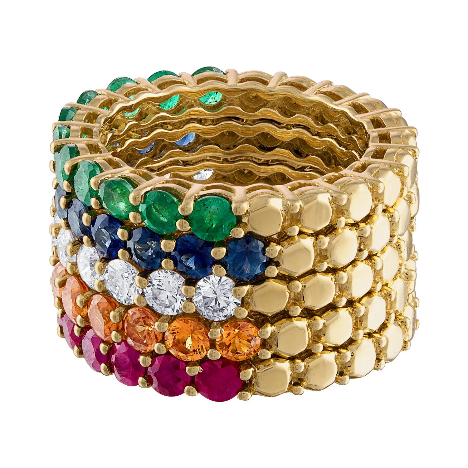 Gemini Goldstone™/Gemstone Stackable Band