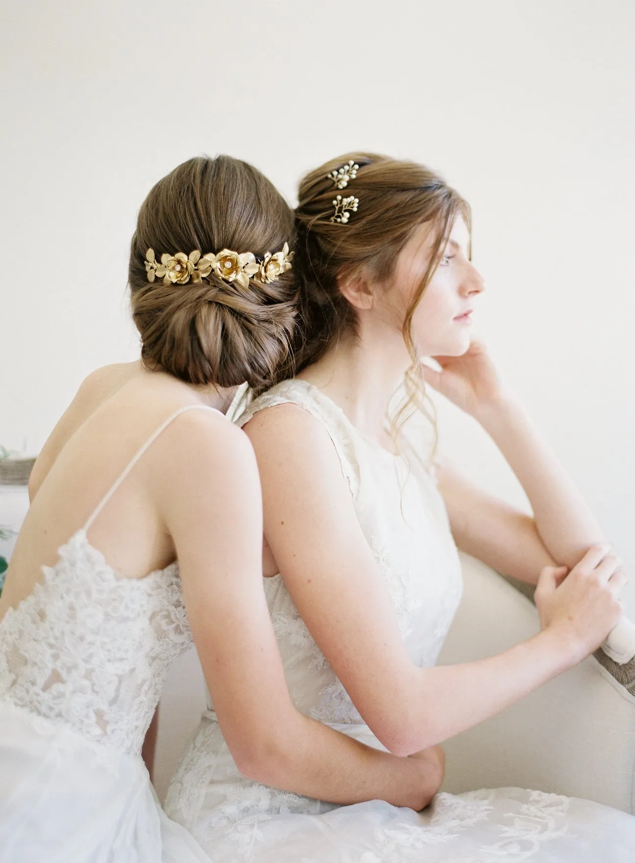 Gilded Rose Blossom Bridal Headpiece