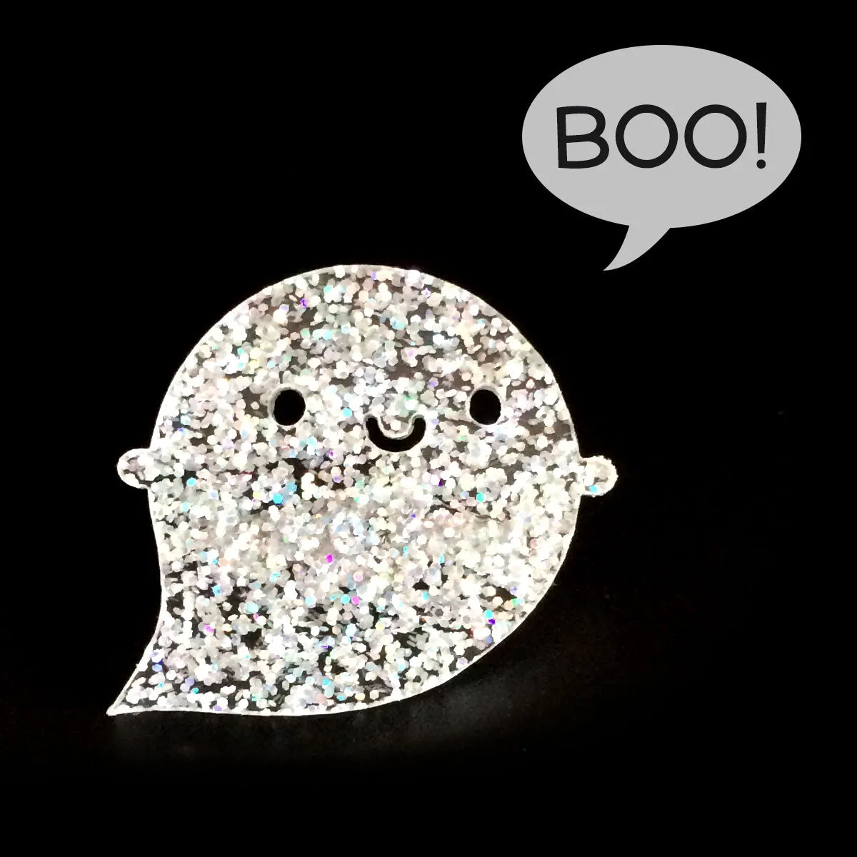 Glitter Ghost Acrylic Brooch - Limited Edition!