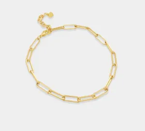 Gold Thin Paperclip Anklet