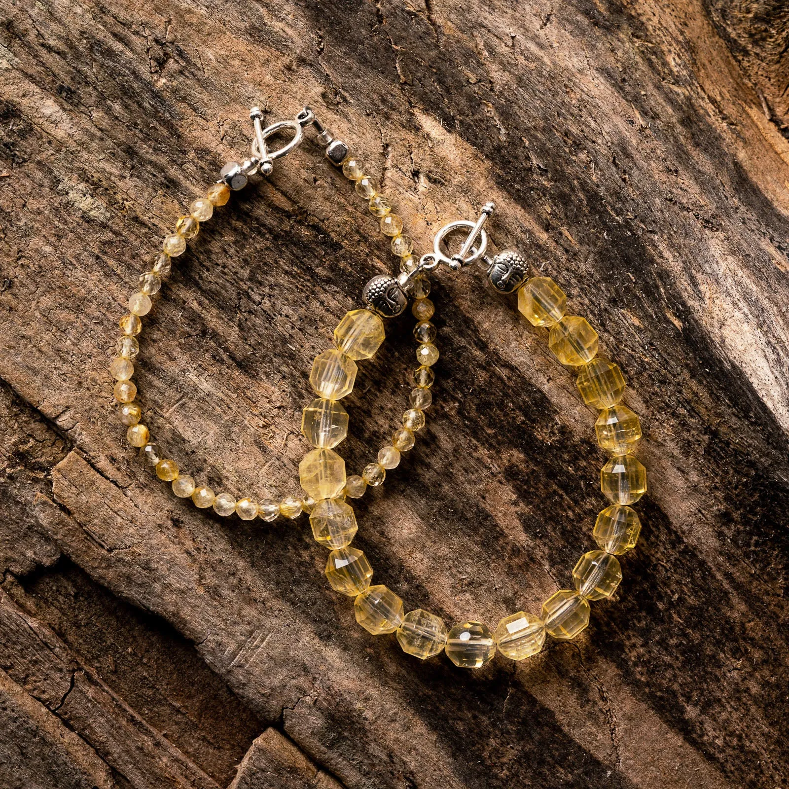 Golden Rutilated Quartz Natural Gemstone Bracelet