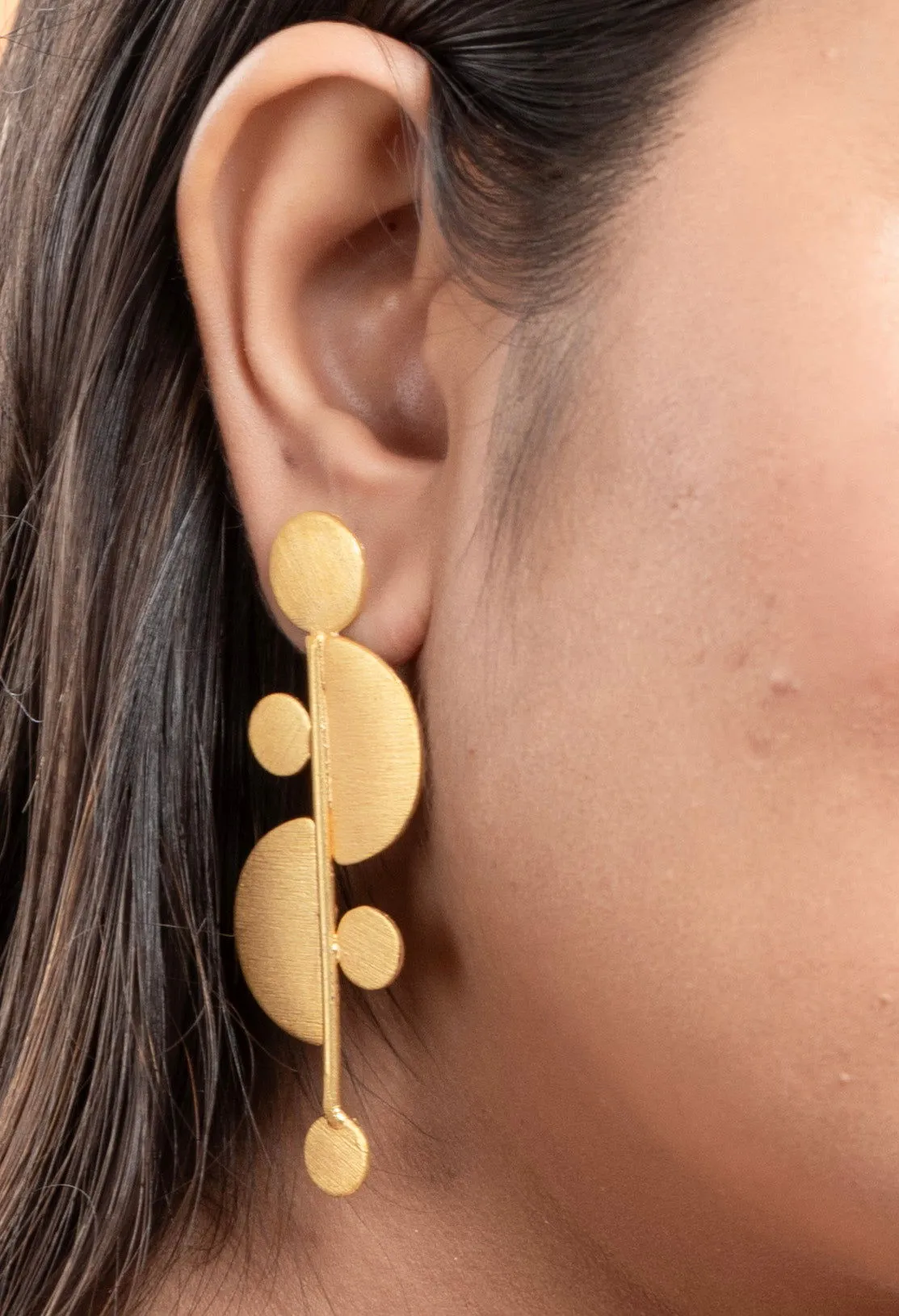 Half Moon Brass Stud Earrings - Non-Allergic, Elegant Fashion Jewelry for All Occasions