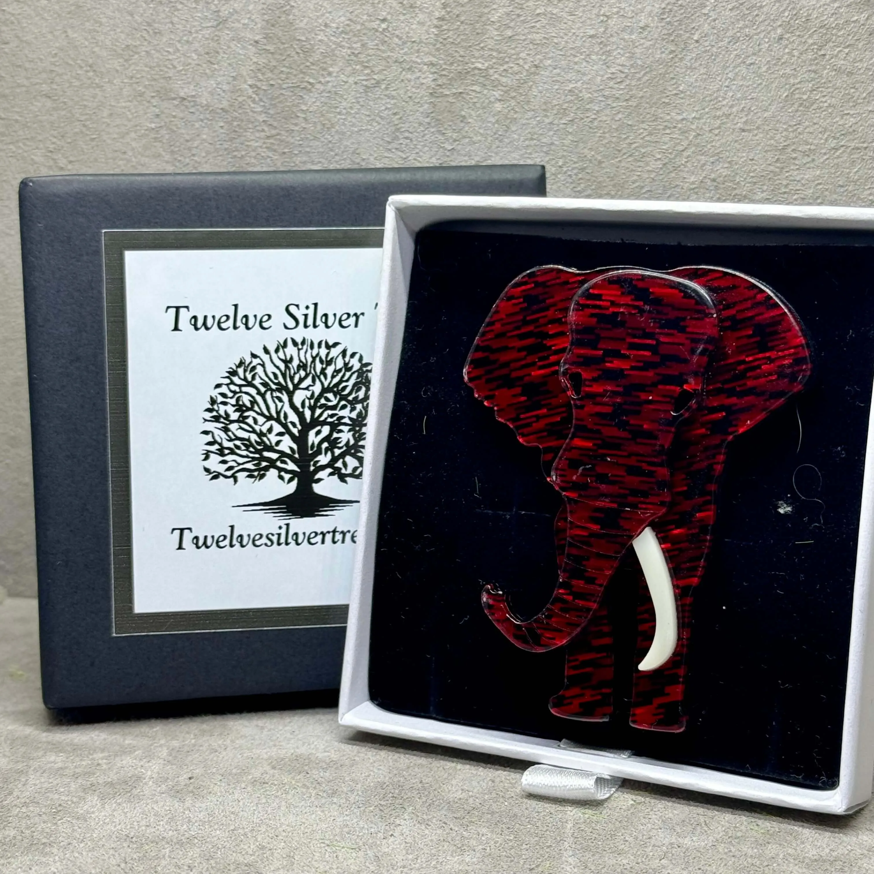 Handmade Acrylic Art Brooch - The Majestic Elephant