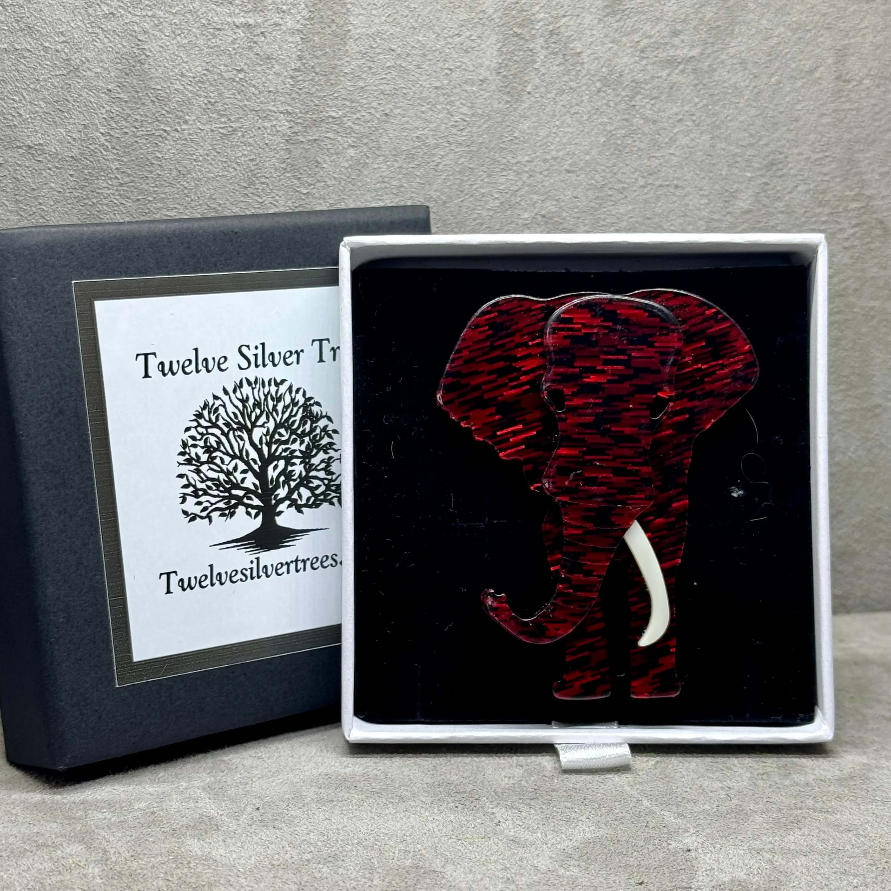 Handmade Acrylic Art Brooch - The Majestic Elephant