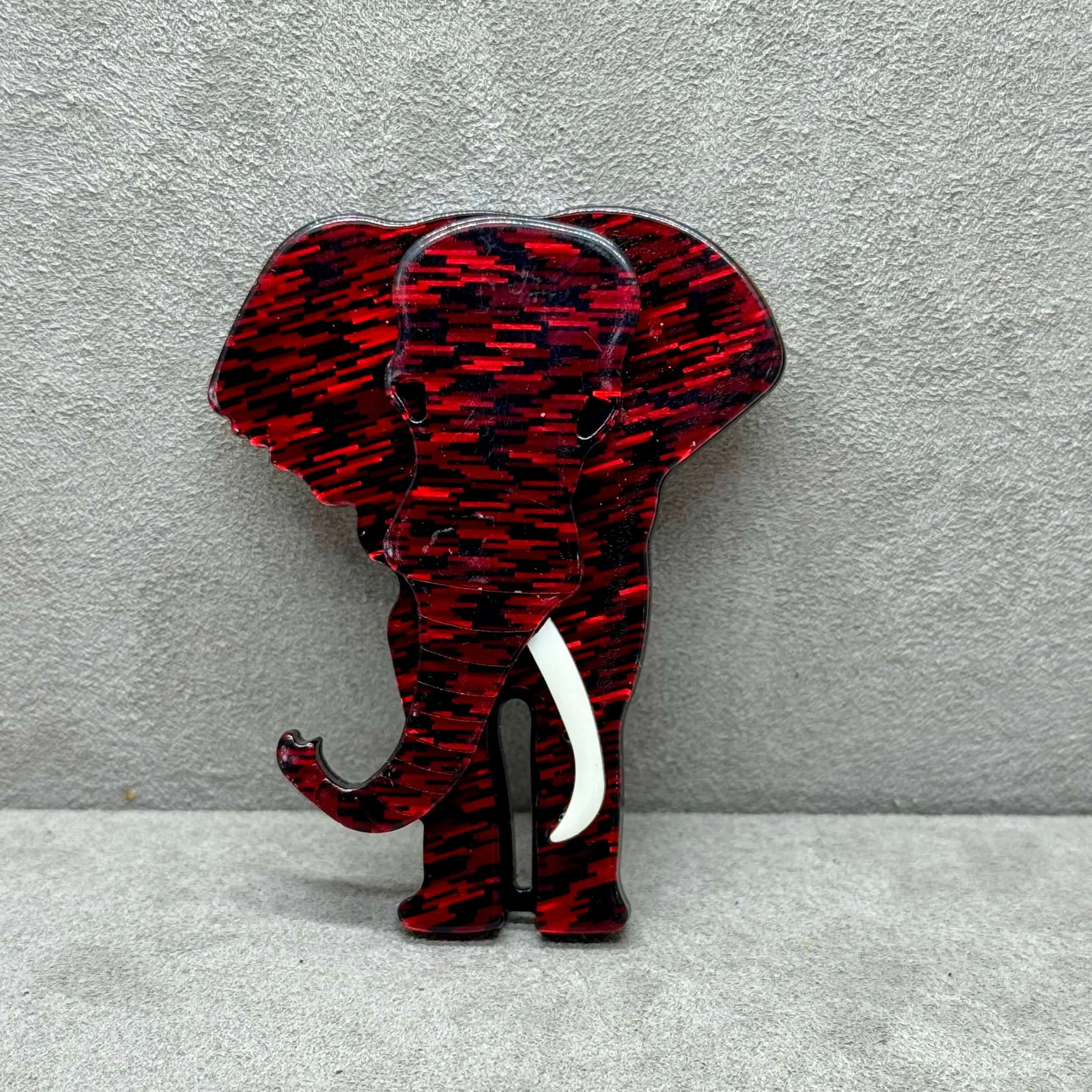 Handmade Acrylic Art Brooch - The Majestic Elephant