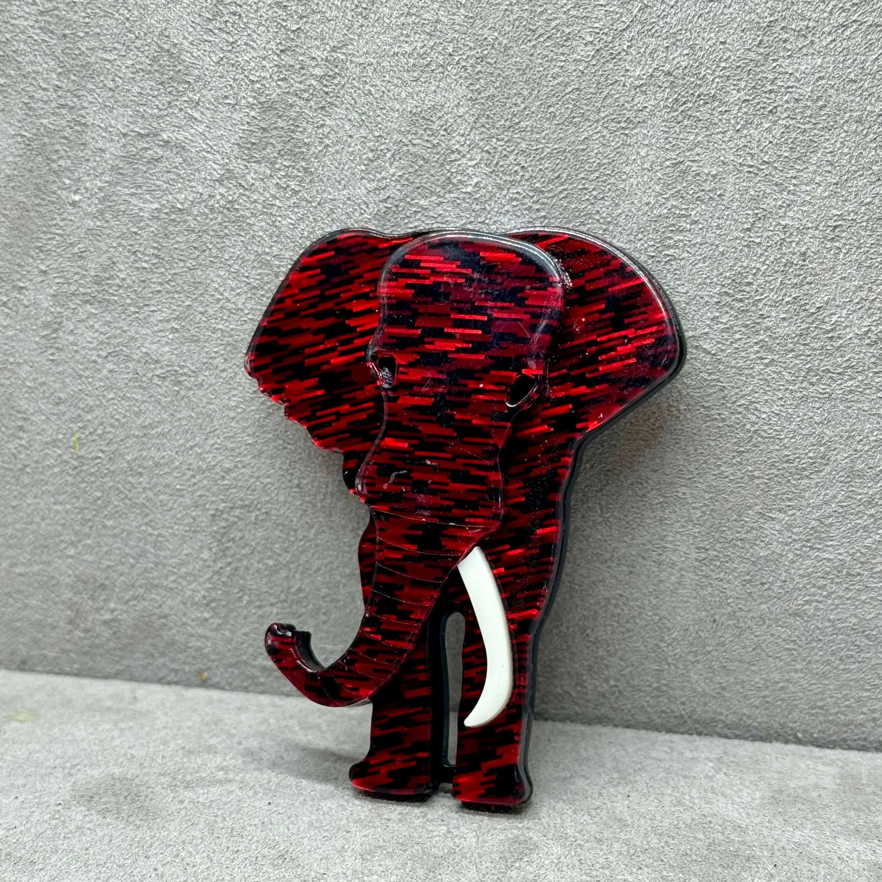 Handmade Acrylic Art Brooch - The Majestic Elephant