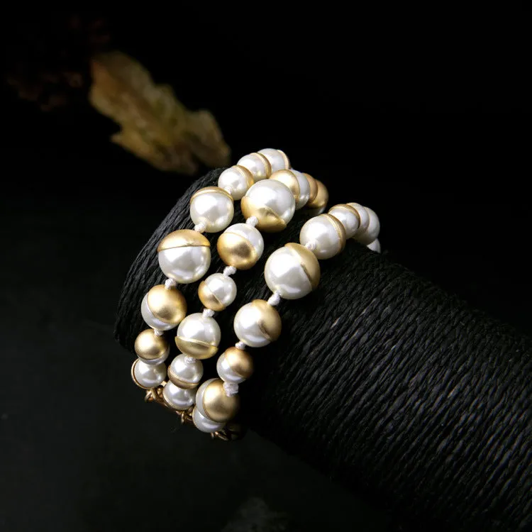 HANNA - Triple Layer Pearl Bracelet