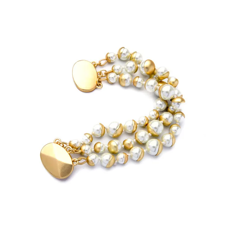 HANNA - Triple Layer Pearl Bracelet