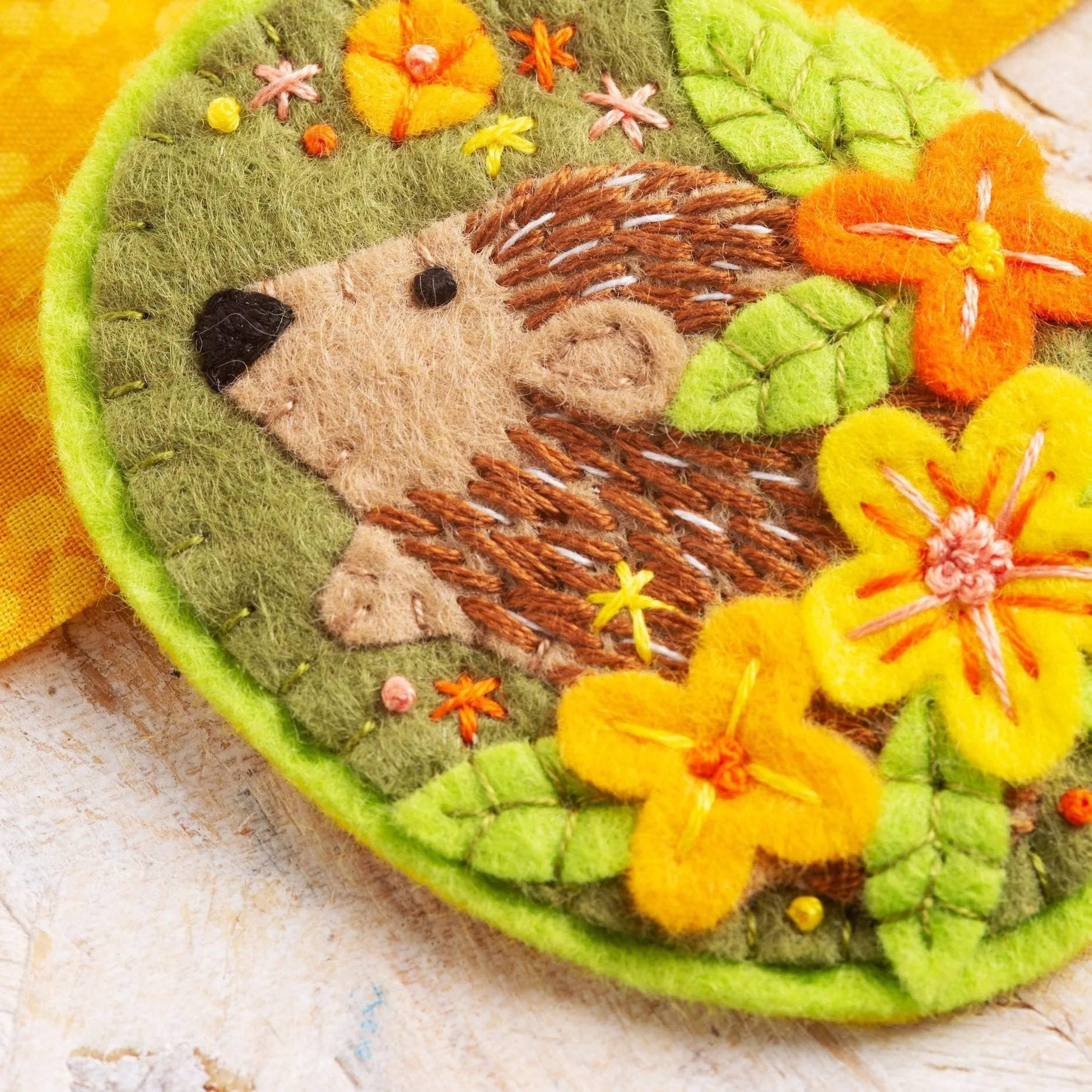 Hedgehog Felt Craft Brooch Kit