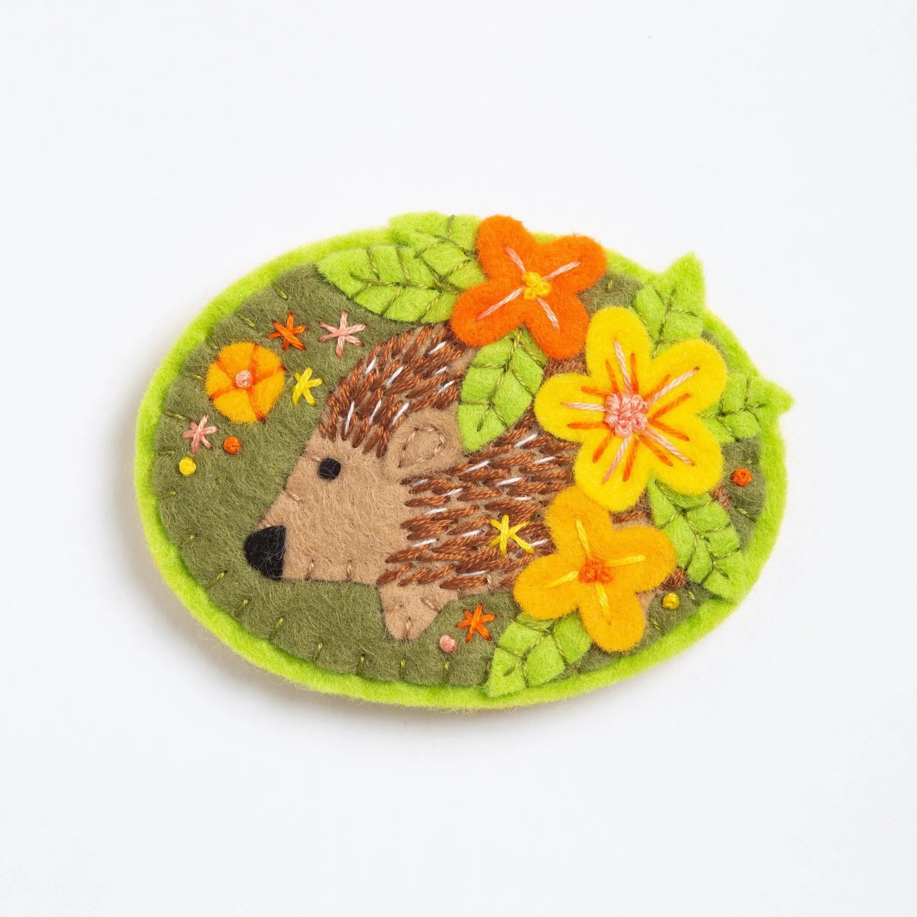 Hedgehog Felt Craft Brooch Kit