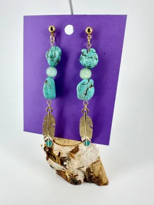 Indigenous Handmade Earrings - Turquoise