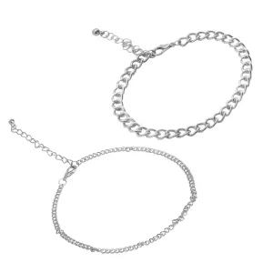 Joker & Witch Aara Silver Chain Link Anklet for Women