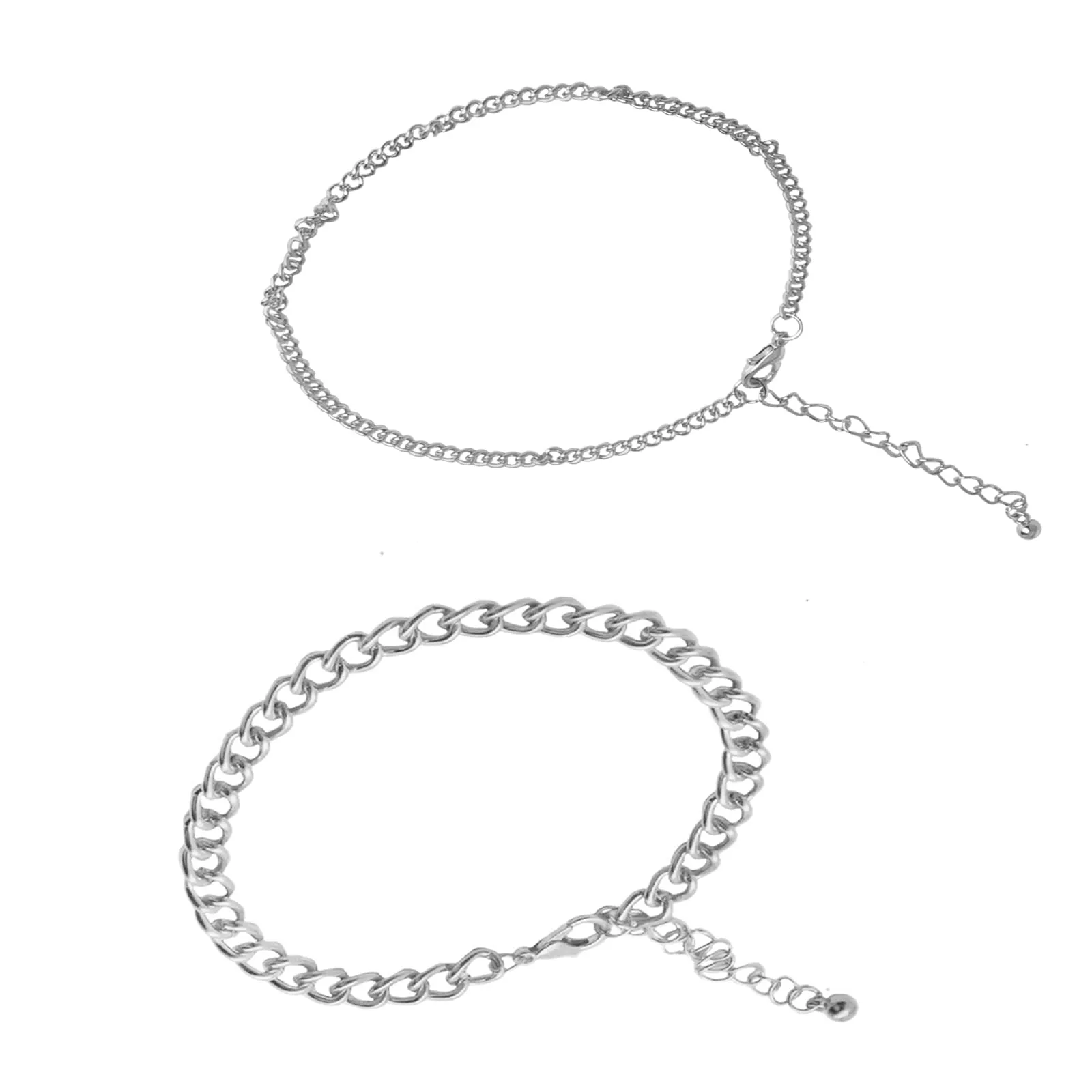 Joker & Witch Aara Silver Chain Link Anklet for Women