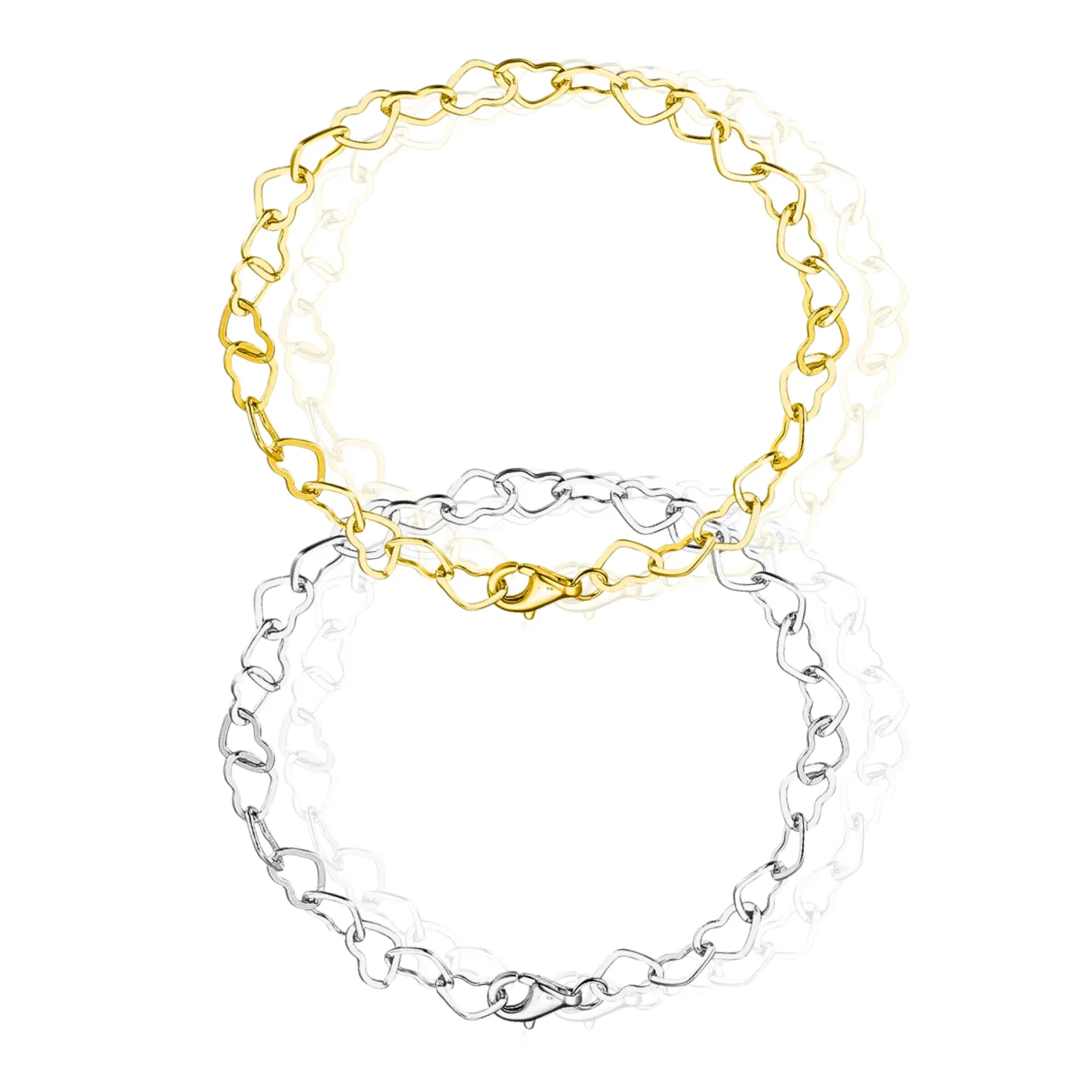 Joyful Hearts Anklet in Gold and Silver