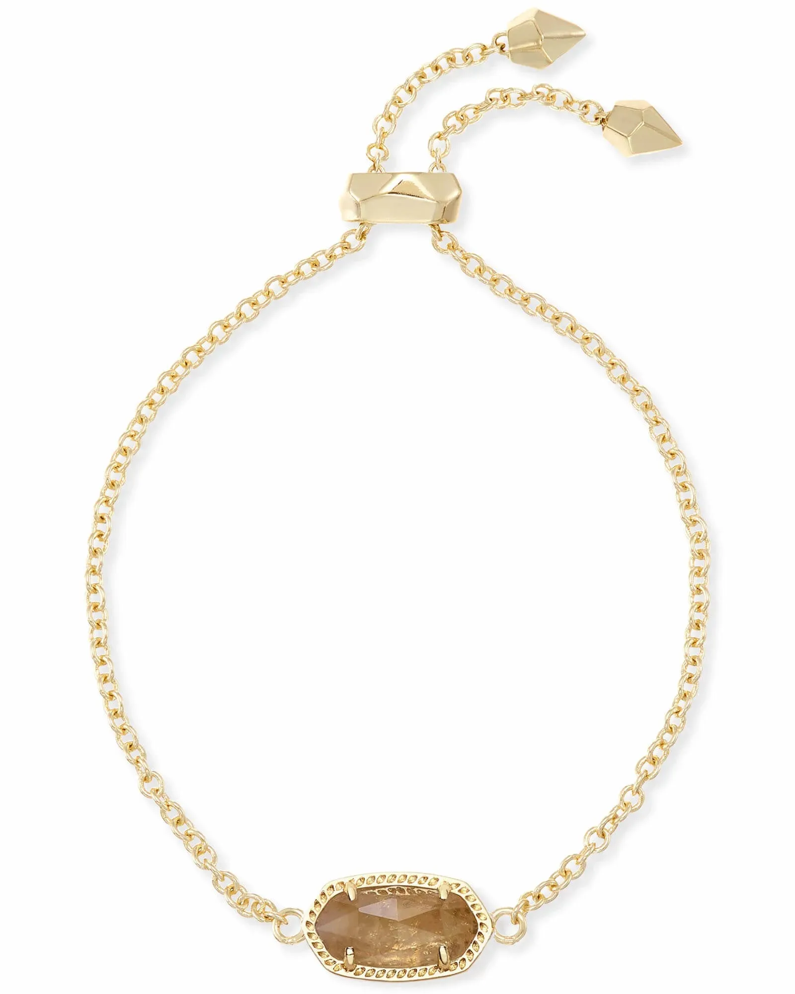 Kendra Scott Elaina Gold Adjustable Chain Bracelet in Citrine