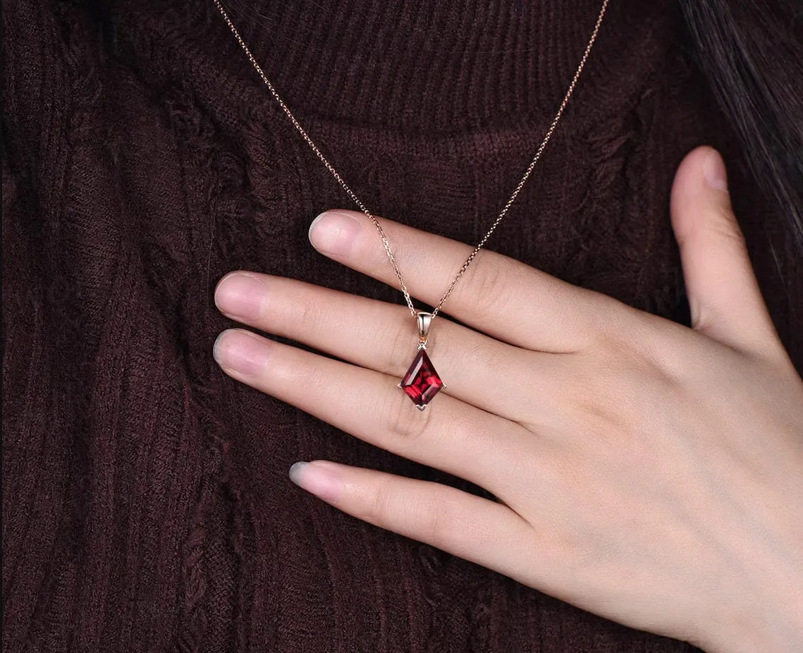 Kite red ruby necklace