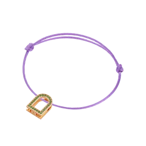 L'Arc Voyage Charm MM, 18k Rose Gold with Galerie Tsavorites on Silk Cord