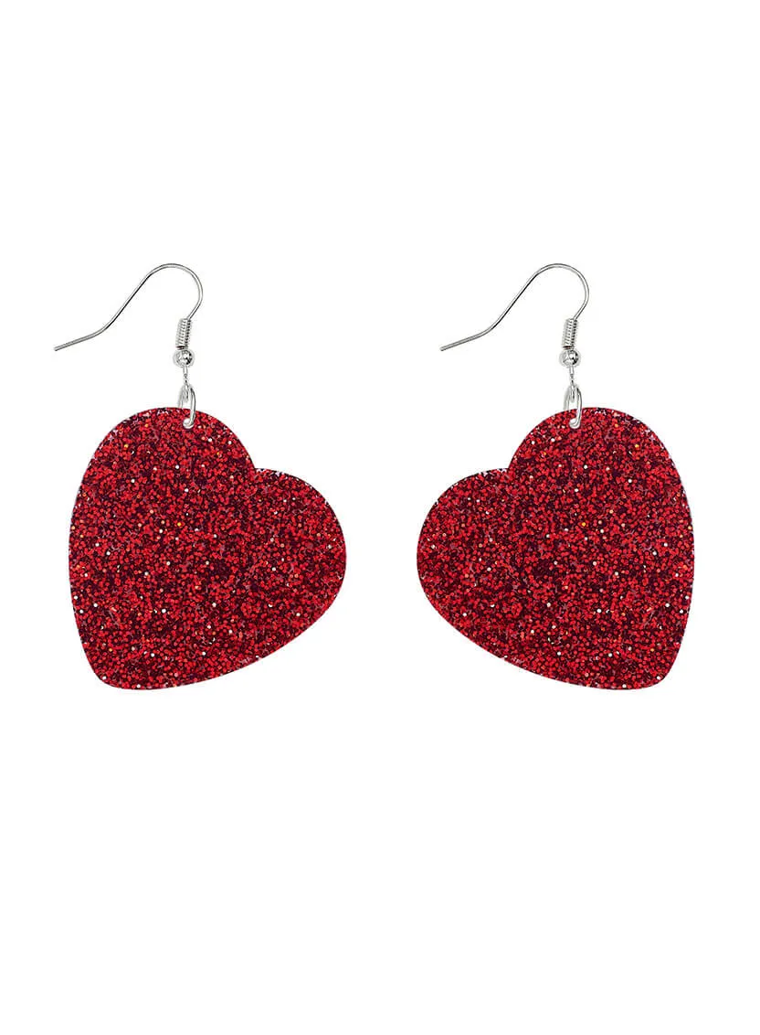 Large Heart Charm Earrings