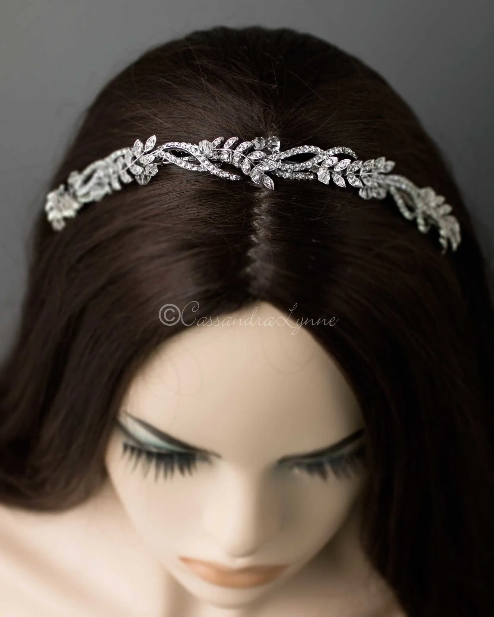 Leafy Antique Silver Bridal Headband