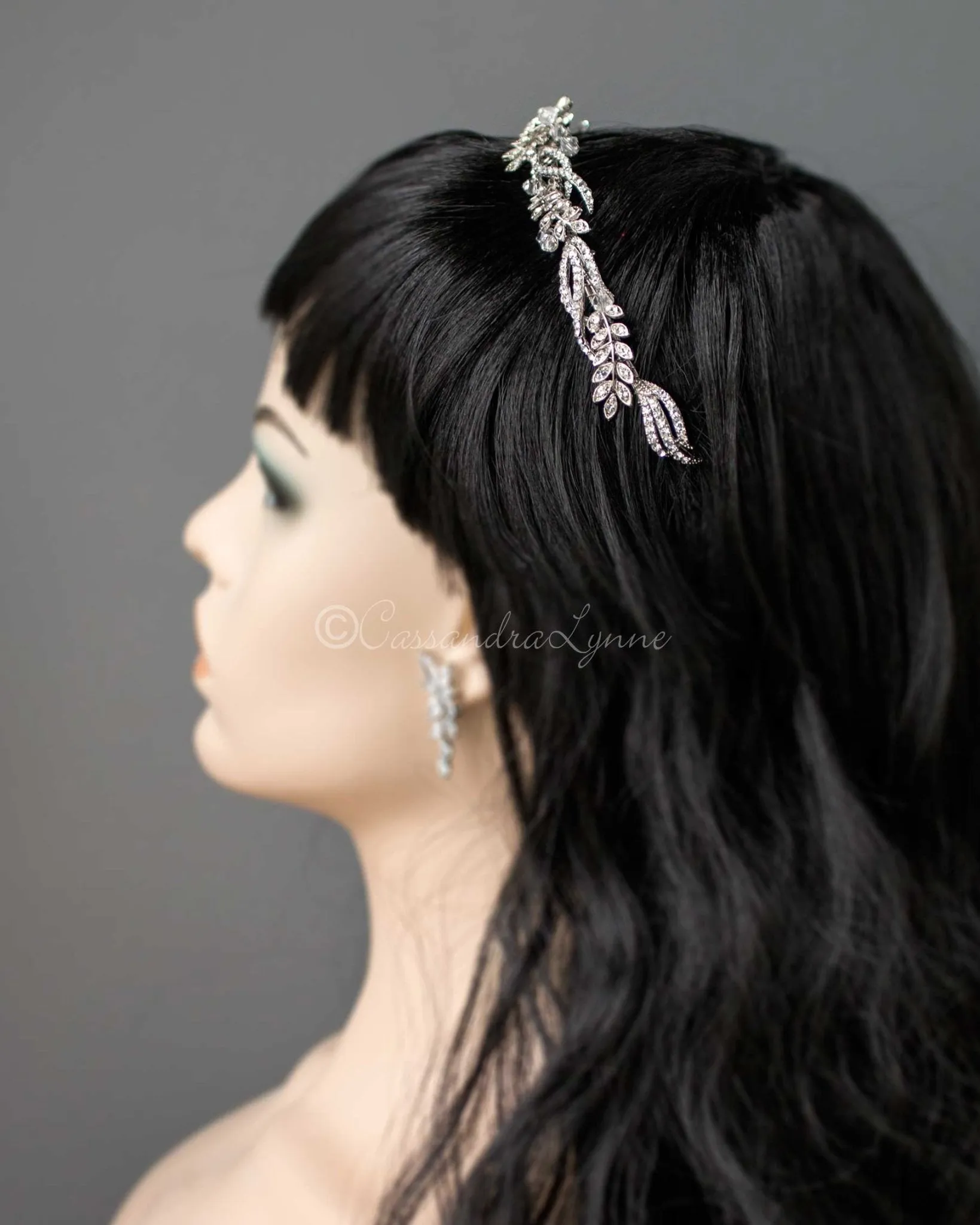 Leafy Antique Silver Bridal Headband