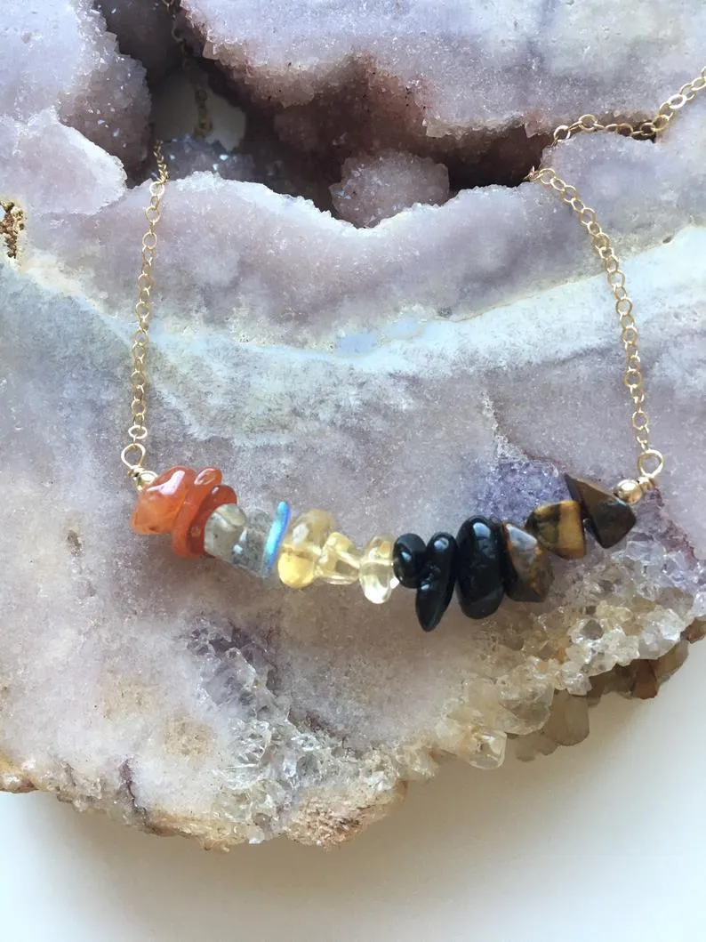 Leo Zodiac Sign Crystal Necklace - July Birthday Gift - August Birthday Gift - Zodiac Gift - Crystal Healing