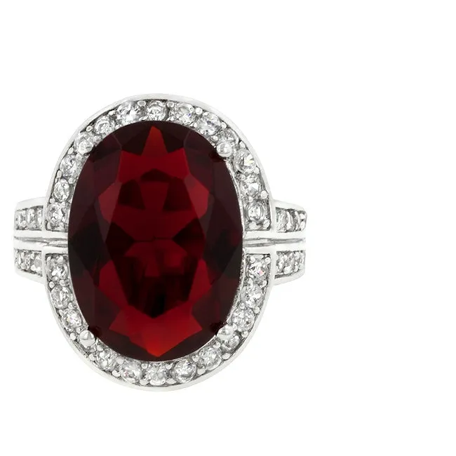 Lina Vintage Ruby Red Oval Cocktail Ring | 17ct