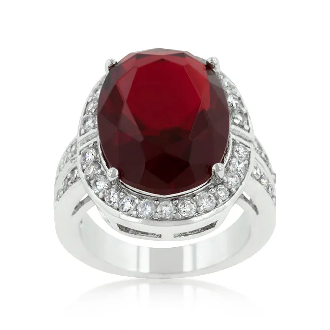 Lina Vintage Ruby Red Oval Cocktail Ring | 17ct