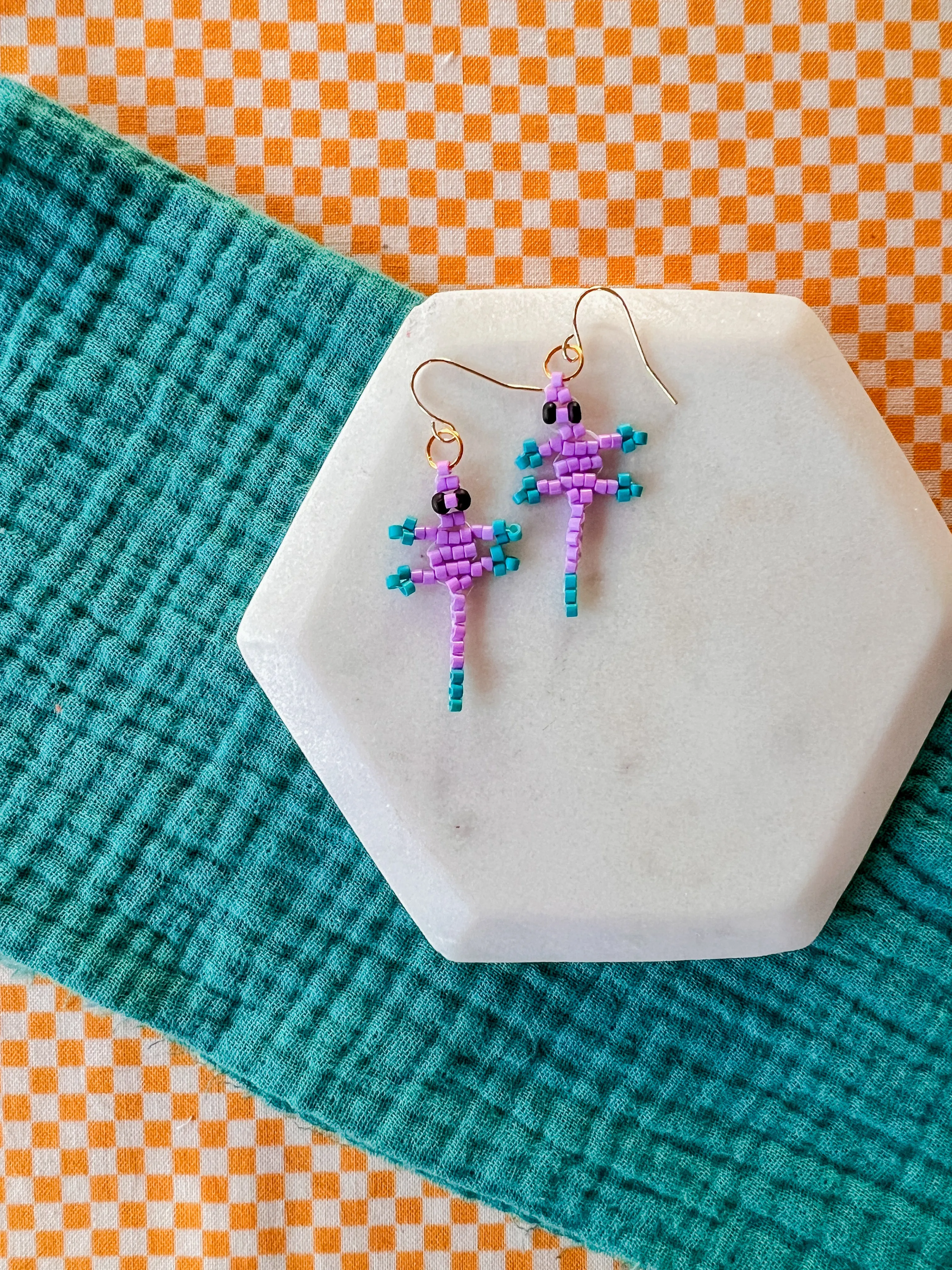 Lizzy Lizard Earrings | Hand Beaded Earrings (Copy)