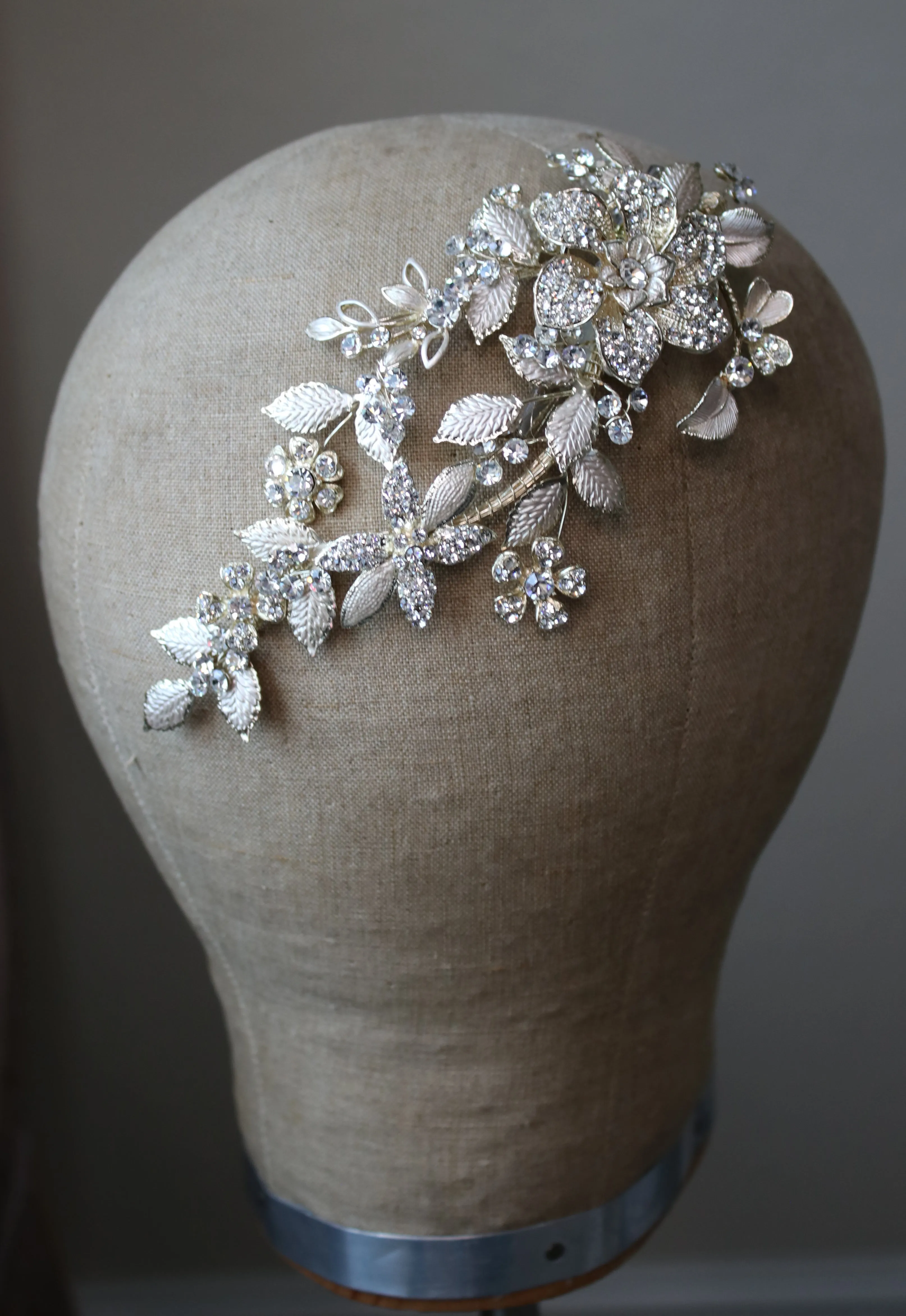 LOLA Floral and Crystal Bridal Hair Clip