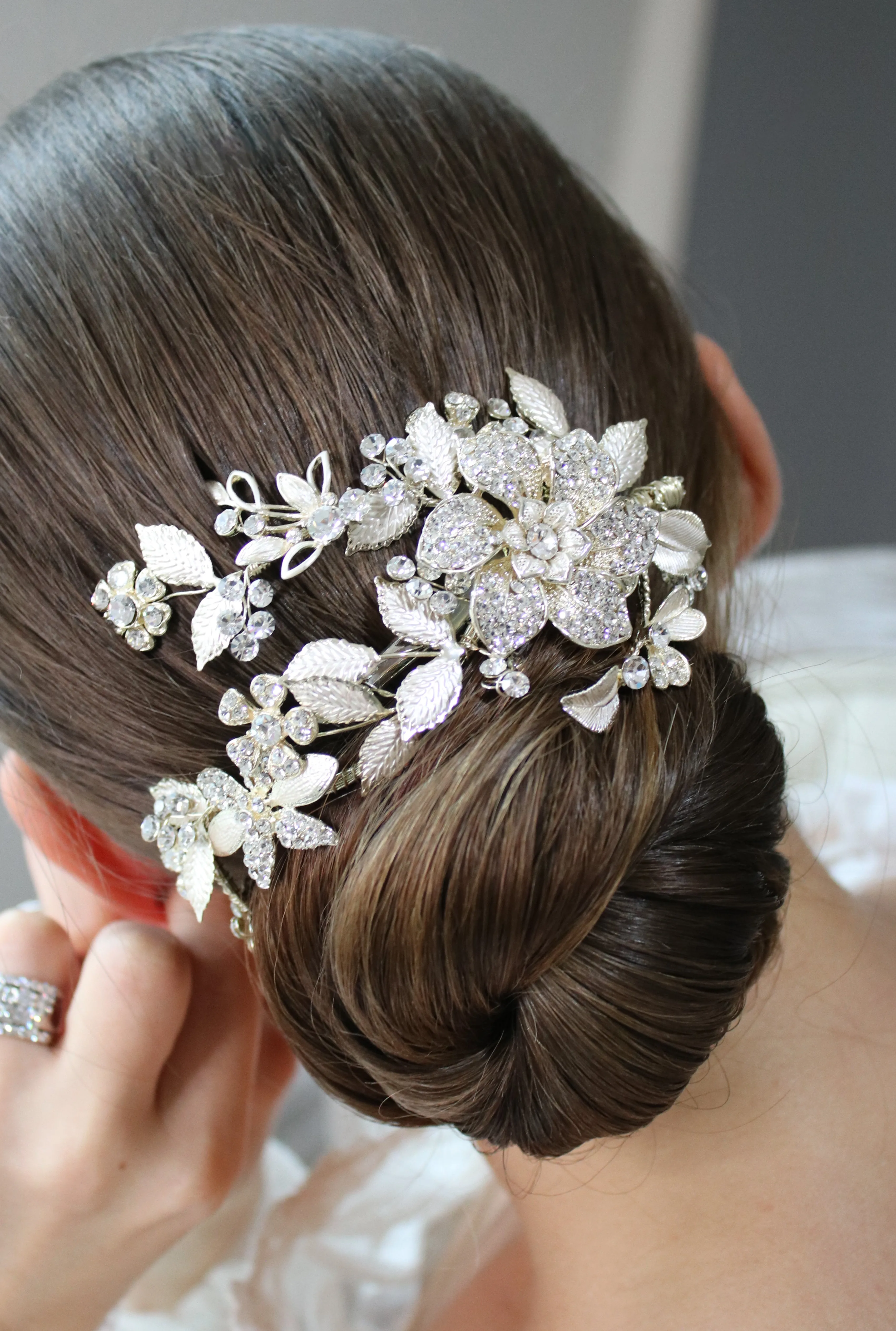 LOLA Floral and Crystal Bridal Hair Clip