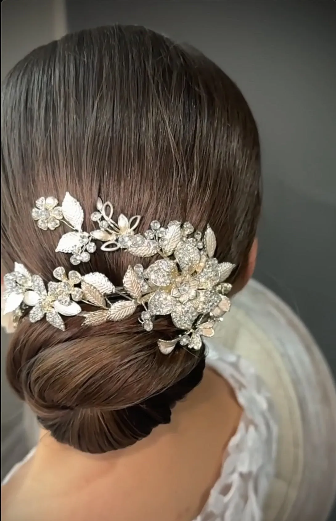 LOLA Floral and Crystal Bridal Hair Clip