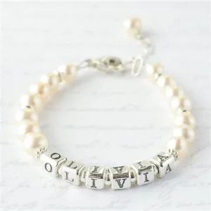 Lovely Pearl Name Bracelet