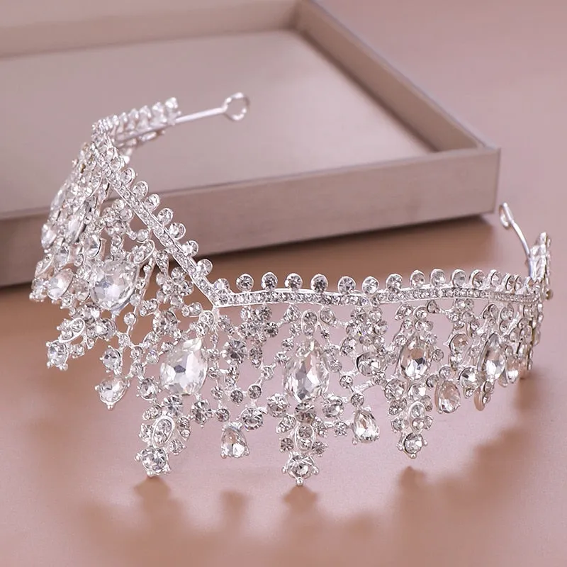 Luxury Crystal Rhinestone Bridal Crown Wedding Tiara