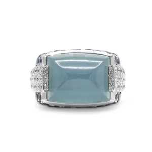 Mauboussin Chalcedony White Gold, Diamond & Sapphire Ring